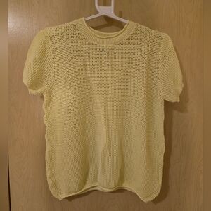 Worthington Open Knit Yellow Sweater (S)